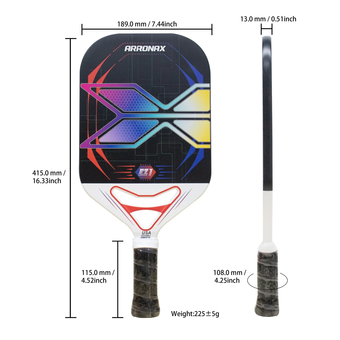 -Carbon Fiber Pickleball Paddles for Men and Women, Professional Rackets, Racquet Cover for Outdoor Playing, 13Mm