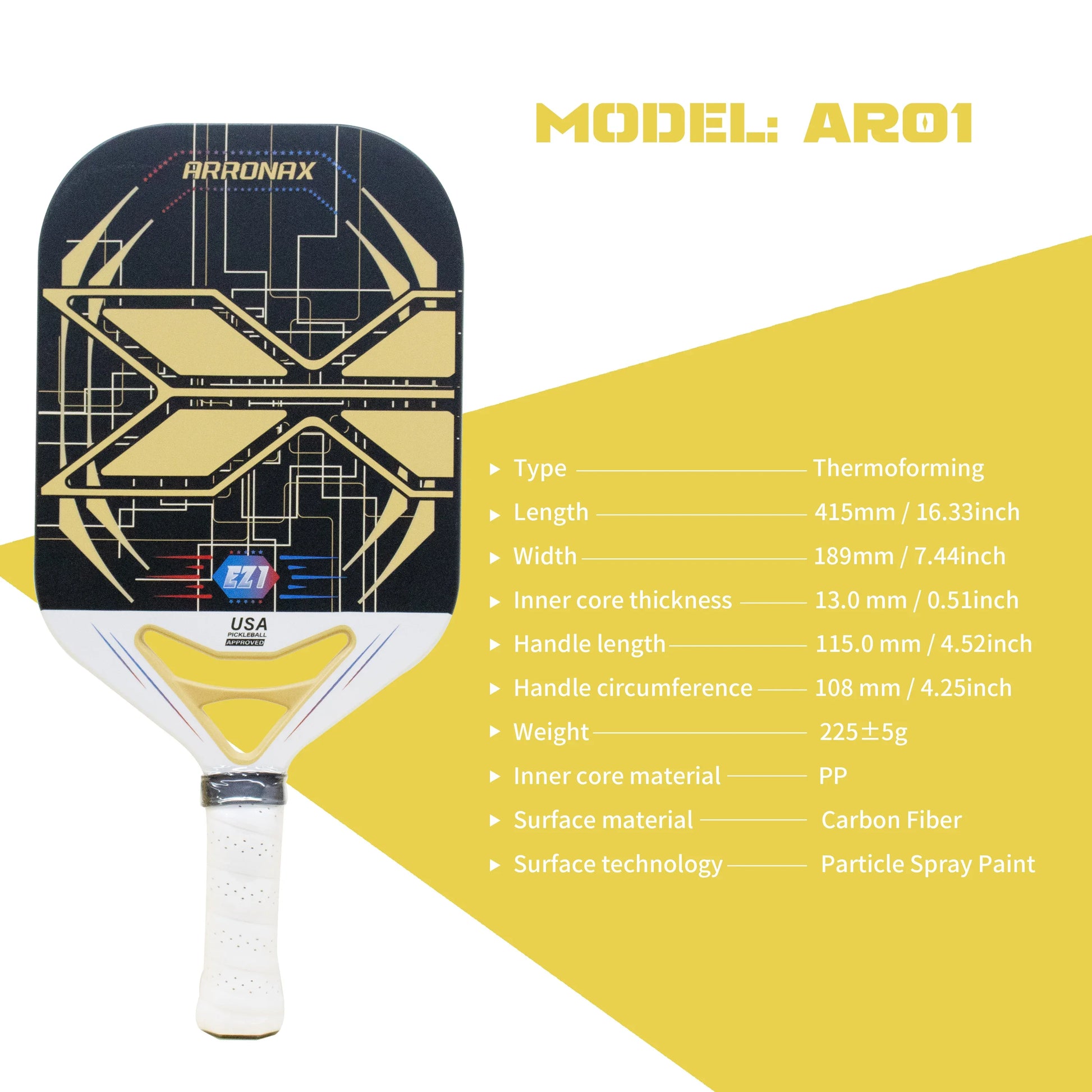 -Carbon Fiber Pickleball Paddles for Men and Women, Professional Rackets, Racquet Cover for Outdoor Playing, 13Mm
